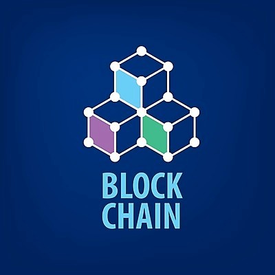 EPS 해외이미지 일러스트 타이포그라피 사람없음 파란색 디지털 네트워크 심볼 육면체 블록체인 해외202004 해외202105 해외일러스트 도형 문자 컬러 금융 파일형식 벡터 4차산업