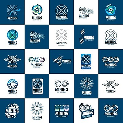 EPS 해외이미지 일러스트 타이포그라피 사람없음 세트 디지털 회로판 발굴 심볼 그래픽카드 가상화폐 해외202004 해외202105 해외일러스트 문자 돈 파일형식 벡터