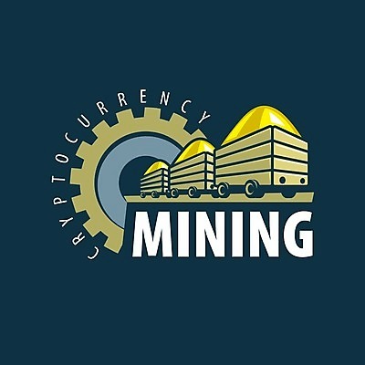 EPS 해외이미지 일러스트 타이포그라피 사람없음 디지털 수레 황금 남색 발굴 심볼 톱니바퀴 가상화폐 해외202004 해외202105 해외일러스트 문자 컬러 돈 카트 파일형식 벡터