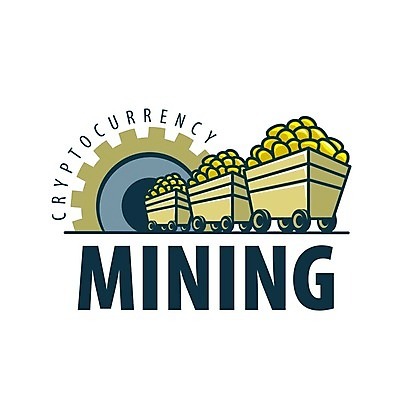 EPS 해외이미지 일러스트 타이포그라피 사람없음 디지털 수레 황금 발굴 심볼 톱니바퀴 가상화폐 해외202004 해외202105 해외일러스트 문자 돈 카트 파일형식 벡터