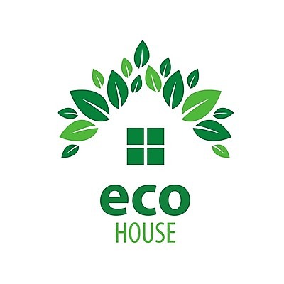 EPS 해외이미지 일러스트 나뭇잎 사람없음 심볼 에코 친환경 집모양 해외202004 해외202105 해외일러스트 모양 잎 환경 파일형식 벡터