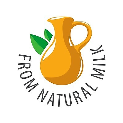 EPS 해외이미지 디자인 잎 농업 일러스트 타이포그라피 사람없음 우유 우유병 심볼 스플래쉬 해외202004 해외202105 해외일러스트 식물 문자 산업 병_용기 유제품 파일형식 벡터