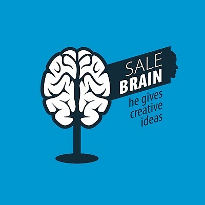 EPS 해외이미지 일러스트 아이디어 사람없음 파란색 쇼핑 세일 심볼 뇌 해외202004 해외202105 해외일러스트 컬러 컨셉 파일형식 벡터