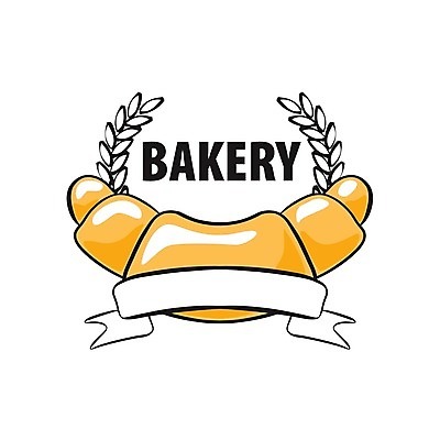 EPS 해외이미지 디자인 리본 잎 일러스트 디저트 사람없음 빵집 달콤 크루아상 심볼 해외202004 해외202105 해외일러스트 식물 음식 빵 상점 맛 파일형식 벡터