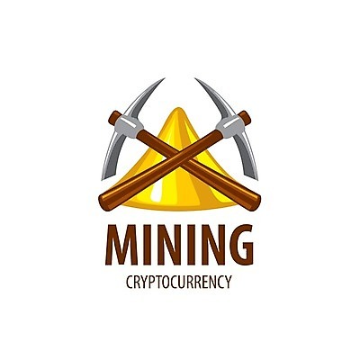 EPS 해외이미지 일러스트 타이포그라피 사람없음 디지털 황금 발굴 심볼 곡괭이 가상화폐 해외202004 해외202105 해외일러스트 문자 돈 파일형식 벡터