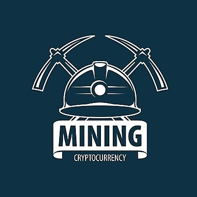 EPS 해외이미지 리본 일러스트 타이포그라피 사람없음 디지털 안전모 남색 발굴 심볼 곡괭이 가상화폐 해외202004 해외202105 해외일러스트 문자 컬러 돈 헬멧 안전장비 파일형식 벡터