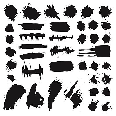 EPS 해외이미지 디자인 일러스트 붓터치 사람없음 검은색 얼룩 질감 그런지 해외202004 해외202105 해외일러스트 컬러 파일형식 벡터