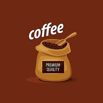 EPS 해외이미지 디자인 커피 백그라운드 일러스트 사람없음 갈색 심볼 국자 스쿱 커피자루 해외202004 해외202105 해외일러스트 음료 컬러 주방용품 자루 파일형식 벡터