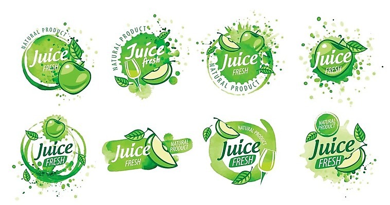 EPS 해외이미지 디자인 백그라운드 잎 일러스트 잔 사람없음 세트 주스 사과 심볼 사과주스 스플래쉬 해외202004 해외202105 해외일러스트 식물 식기 음료 과일 과일주스 파일형식 벡터