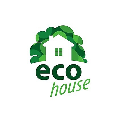 EPS 해외이미지 일러스트 사람없음 심볼 에코 친환경 집모양 해외202004 해외202105 해외일러스트 모양 환경 파일형식 벡터