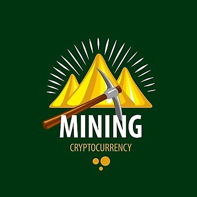 EPS 해외이미지 일러스트 타이포그라피 사람없음 초록색 디지털 황금 발굴 심볼 곡괭이 가상화폐 해외202004 해외202105 해외일러스트 문자 컬러 돈 파일형식 벡터