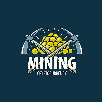 EPS 해외이미지 일러스트 타이포그라피 사람없음 디지털 황금 남색 발굴 심볼 곡괭이 가상화폐 해외202004 해외202105 해외일러스트 문자 컬러 돈 파일형식 벡터