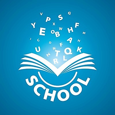 EPS 해외이미지 알파벳 영어 일러스트 학교 영어교육 사람없음 책 파란색 스쿨라이프 심볼 해외202004 해외202105 해외일러스트 문자 라이프스타일 교육 컬러 파일형식 벡터