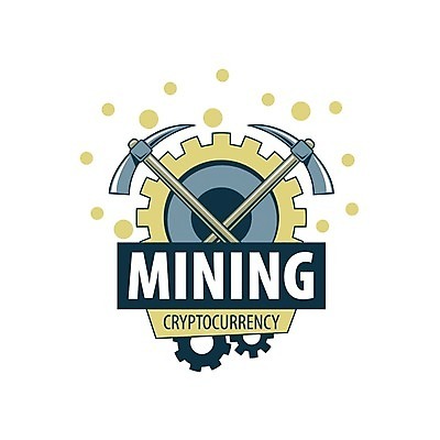 EPS 해외이미지 일러스트 타이포그라피 사람없음 디지털 발굴 심볼 톱니바퀴 곡괭이 가상화폐 해외202004 해외202105 해외일러스트 문자 돈 파일형식 벡터