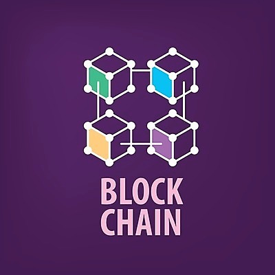 EPS 해외이미지 일러스트 타이포그라피 사람없음 디지털 보라색 네트워크 연결 심볼 육면체 블록체인 해외202004 해외202105 해외일러스트 도형 문자 컬러 금융 파일형식 벡터 4차산업