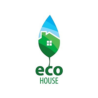 EPS 해외이미지 일러스트 나뭇잎 사람없음 심볼 에코 친환경 집모양 해외202004 해외202105 해외일러스트 모양 잎 환경 파일형식 벡터