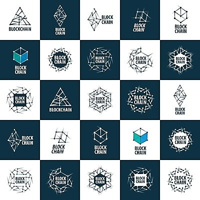 EPS 해외이미지 선 일러스트 사람없음 세트 디지털 사각형 점 네트워크 남색 심볼 육면체 마름모 육각형 블록체인 해외202004 해외202105 해외일러스트 도형 컬러 금융 파일형식 벡터 4차산업