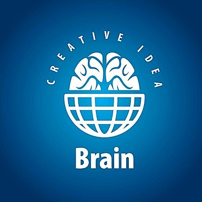 EPS 해외이미지 생각 일러스트 아이디어 창조 사람없음 심볼 뇌 지구모양 해외202004 해외202105 해외일러스트 모양 지구 컨셉 파일형식 벡터