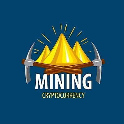 EPS 해외이미지 일러스트 타이포그라피 사람없음 파란색 디지털 황금 발굴 심볼 곡괭이 가상화폐 해외202004 해외202105 해외일러스트 문자 컬러 돈 파일형식 벡터