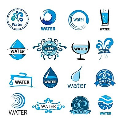 EPS 해외이미지 디자인 백그라운드 일러스트 사람없음 물 파란색 세트 소용돌이 물방울 원형 심볼 물컵 수도꼭지 스플래쉬 해외202004 해외202105 해외일러스트 자연요소 도형 컬러 컵 회오리 파일형식 벡터