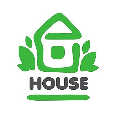 EPS 해외이미지 잎 일러스트 주택 사람없음 초록색 심볼 집모양 해외202004 해외202105 해외일러스트 모양 식물 컬러 건물 파일형식 벡터