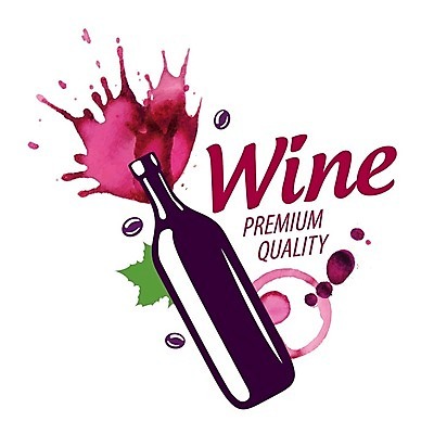 EPS 해외이미지 일러스트 사람없음 와인 레드와인 심볼 와인병 번짐 포도알 포도잎 해외202004 해외202105 해외일러스트 잎 포도 병_용기 주류 파일형식 벡터 효과