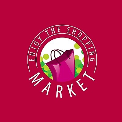 EPS 해외이미지 일러스트 사람없음 쇼핑 쇼핑백 원형 심볼 버건디 해외202004 해외202105 해외일러스트 도형 가방 빨간색 파일형식 벡터