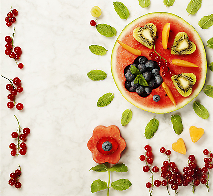 포토 JPG 해외이미지 꽃무늬 수박 실내 키위 사람없음 민트 블루베리 베리 해모양 해외202004 해외포토 모양 꽃 무늬 과일 내부 허브 파일형식