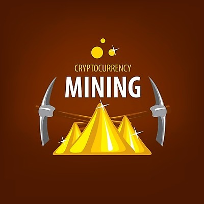 EPS 해외이미지 일러스트 타이포그라피 사람없음 디지털 황금 발굴 심볼 곡괭이 가상화폐 해외202004 해외202105 해외일러스트 문자 돈 파일형식 벡터