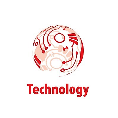 EPS 해외이미지 일러스트 비즈니스 기술 사람없음 빨간색 원형 회로판 심볼 해외202004 해외202105 해외일러스트 도형 컬러 파일형식 벡터