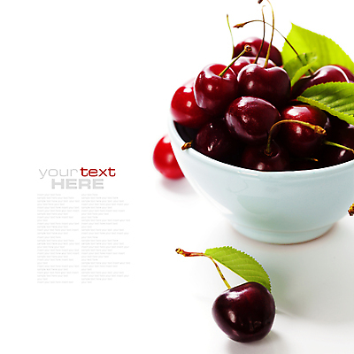 포토 JPG 해외이미지 그릇 잎 타이포그라피 사람없음 체리 흰배경 담기 카피스페이스 해외202004 해외포토 식물 문자 식기 백그라운드 과일 모션 공백 흰색 파일형식