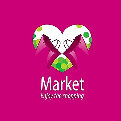 EPS 해외이미지 일러스트 사람없음 쇼핑 쇼핑백 보라색 하트 심볼 해외202004 해외202105 해외일러스트 모양 컬러 가방 파일형식 벡터