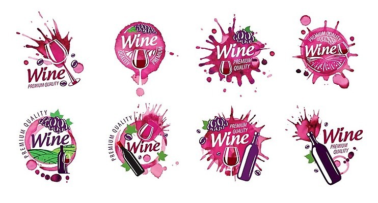 EPS 해외이미지 와인잔 일러스트 포도 사람없음 세트 와인 원형 레드와인 심볼 와인병 번짐 해외202004 해외202105 해외일러스트 도형 술잔 과일 병_용기 주류 파일형식 벡터 효과