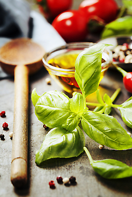 포토 JPG 해외이미지 고추 실내 사람없음 아웃포커스 올리브오일 유리그릇 바질 나무숟가락 나무탁자 통후추 카피스페이스 해외202004 해외포토 그릇 채소 유리 탁자 촬영기법 내부 숟가락 공백 기름_음식 후추 파일형식