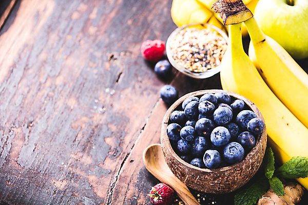 포토 JPG 해외이미지 그릇 바나나 사람없음 숟가락 담기 블루베리 해외202004 해외포토 식기 과일 모션 수저 파일형식