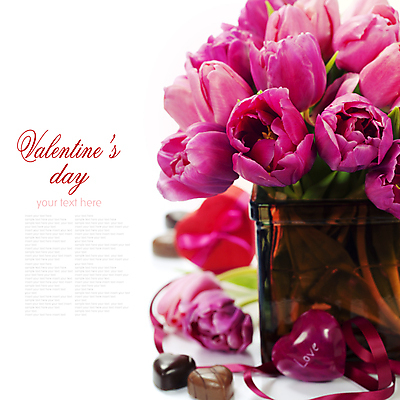 포토 JPG 해외이미지 리본 꽃다발 실내 발렌타인데이 타이포그라피 사람없음 장식 초콜릿 꽃병 튤립 하트 흰배경 카피스페이스 해외202004 해외포토 모양 문자 꽃 백그라운드 데이이벤트 디저트 내부 공백 흰색 파일형식