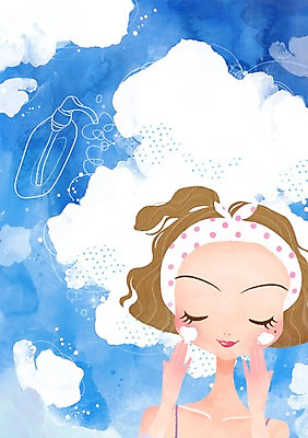 PSD 우먼라이프 라이프스타일 여자 얼굴 일러스트 한명 사람 20대 라이프 10대 뷰티 거품 머리띠 변화 우아함 세수 클렌징 클렌징폼 여자만 여자한명만 국내일러스트 1 컨셉 장신구 청소년 청년 생활 신체부위 청결 세안용품 파일형식