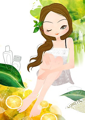 PSD 식물 우먼라이프 라이프스타일 여자 꽃 조각 잎 과일 일러스트 발 한명 사람 20대 라이프 10대 물 뷰티 변화 우아함 오일 레몬 피부관리 아로마 족욕 여자만 여자한명만 국내일러스트 자연요소 1 음식 컨셉 청소년 청년 생활 신체부위 화장품 파일형식