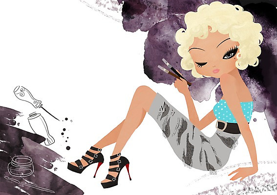 PSD 우먼라이프 라이프스타일 여자 일러스트 한명 사람 20대 라이프 10대 화장 뷰티 변화 우아함 아이라이너 아이메이크업 안구 여자만 여자한명만 국내일러스트 1 컨셉 청소년 청년 생활 신체부위 파일형식