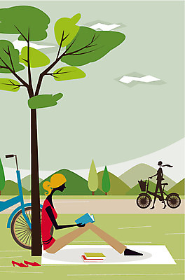 EPS 나무 우먼라이프 라이프스타일 여자 일러스트 휴식 한명 사람 앉기 20대 성인 취미 라이프 책 독서 자전거 돗자리 여자만 여자한명만 성인여자만 청년만 청년여자만 성인한명만 청년여자한명만 성인여자한명만 성인만 국내일러스트 식물 1 컨셉 모션 청년 생활 바이크 파일형식 벡터