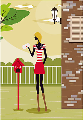 EPS 우먼라이프 라이프스타일 여자 일러스트 한명 사람 20대 성인 취미 라이프 우체통 편지 집앞 여자만 여자한명만 성인여자만 청년만 청년여자만 성인한명만 청년여자한명만 성인여자한명만 성인만 소식_알림 국내일러스트 1 컨셉 청년 생활 파일형식 벡터