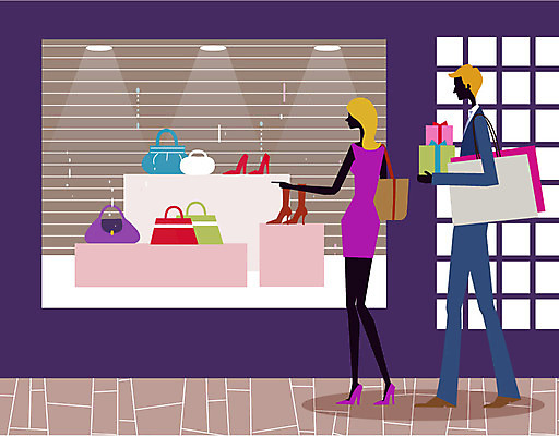 EPS 우먼라이프 라이프스타일 커플 여자 남자 신발 가방 데이트 일러스트 선물 사람 20대 성인 취미 두명 라이프 선물상자 쇼핑 쇼핑백 청년만 성인만 국내일러스트 잡화 관계 청년 생활 상자 파일형식 벡터