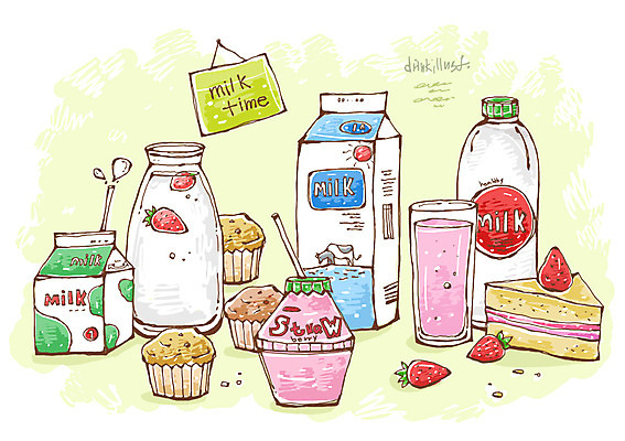 PSD 음료 선 음식 빵 과일 라인일러스트 일러스트 딸기 유제품 빨대 사람없음 케이크 우유 머핀 흰우유 딸기우유 병우유 국내일러스트 디저트 파일형식