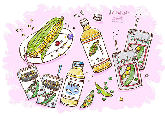 PSD 음료 선 음식 라인일러스트 일러스트 콩 옥수수 사람없음 검은콩 두유 쌀음료 옥수수차 콩음료 국내일러스트 곡류 차_음료 파일형식