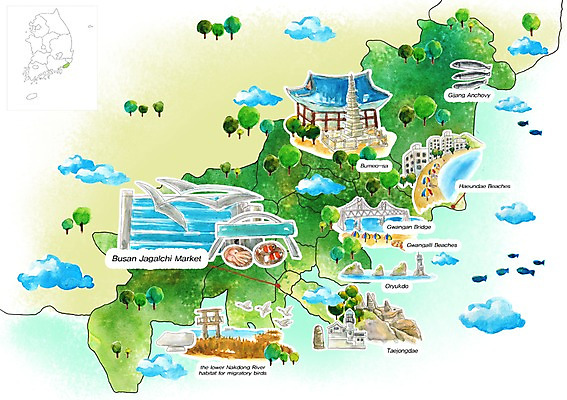 PSD 나무 구름 바다 여행 지도 유적 일러스트 유물 산 한국 저울 해변 사람없음 관광지 해수욕장 특산물 수산시장 철새 부산 한반도 광안대교 광안리해수욕장 국내여행 기장멸치 멸치 명승지 범어사 오륙도 자갈치시장 태종대 해운대 해운대해수욕장 안내도 국내일러스트 자연요소 식물 전통 아시아 섬 조류 어류 풍경 다리_건축물 시장 파일형식