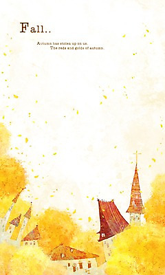 PSD 나무 식물 사계절 계절 백그라운드 단풍 낙엽 일러스트 단풍나무 주택 따뜻함 풍경 사람없음 건물 마을 가을 숲 가을배경 국내일러스트 건축물 잎 파일형식 가을_계절