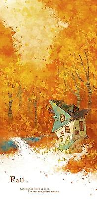 PSD 나무 식물 사계절 계절 백그라운드 단풍 낙엽 일러스트 단풍나무 주택 따뜻함 풍경 사람없음 가을 숲 가을배경 국내일러스트 잎 건물 파일형식 가을_계절