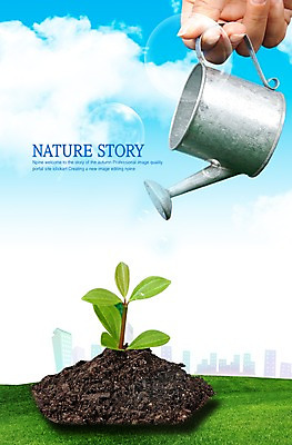 PSD 식물 구름 편집이미지 손 하늘 잔디 신체부위 새싹 흙 물뿌리개 물방울 도시 땅 공기방울 이미지편집 자연요소 사람 파일형식