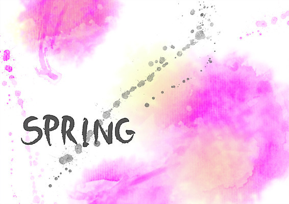 PSD 문자 손글씨 알파벳 영어 계절 문장 분홍색 백그라운드 일러스트 캘리그라피 페인터 타이포그라피 글자캘리그라피 사람없음 단어 봄 공백 번짐 국내일러스트 컬러 페인팅 파일형식 효과