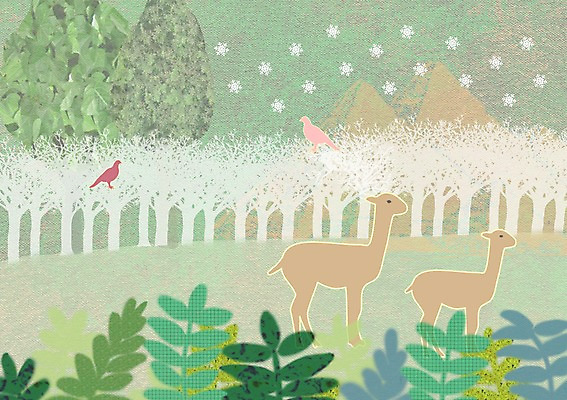 PSD 나무 동물 별 백그라운드 일러스트 자연 조류 사슴 산 사람없음 풀 숲속 숲 자연백그라운드 국내일러스트 자연요소 식물 포유류 생태계 파일형식